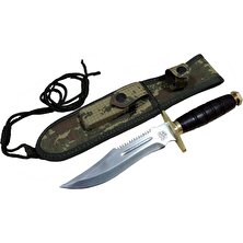 Halmak Asker Komando Bıçağı Rambo Bıçağı Av Bıçağı Kılıf Hediye 30 cm