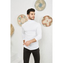 Catspy Erkek Beyaz Boğazlı Kazak