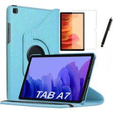 Gogoplus Samsung Galaxy Tab A 8.0" T290/295/297 360  Döner Tablet Kılıf + Kırmaz Cam + Tablet Tutucu Turkuaz
