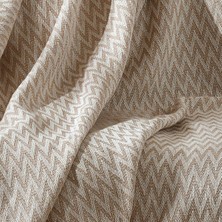 Vagonik Zigzag Natural Keten Koltuk Örtüsü | Koltuk Şalı Çekyat Örtüsü