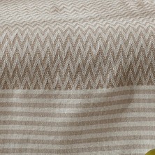 Vagonik Zigzag Natural Keten Koltuk Örtüsü | Koltuk Şalı Çekyat Örtüsü