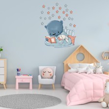 Echo Home Kitap Okuyan Sevimli Ayıcık ve Tavşan Çocuk Odası Duvar Sticker