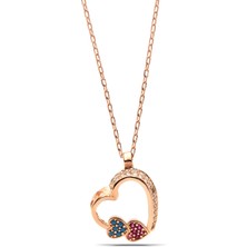 Parmas Design Kadın Kalp Tasarım 925 Ayar Gümüş Kolye