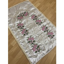 Ayhan Ayhanhome Cappuccino Çeyizlik Kaneviçe Işleme Nakışlı Saten Seccade