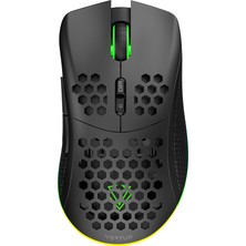 Vertux Ammolite Siyah - Oyuncu Mouse Gamecharged Çift Mod Oyun Özel LED Işıklı 16.000 Dpı