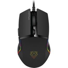 Vertux Argon Siyah - Oyuncu Mouse Gecikmesiz Hassas Oyun Özel LED Işıklı 6.400 Dpı