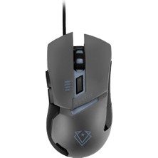 Vertux Dominator Gri - Oyuncu Mouse Hızlı Tepkili Ergonomik LED 3200 Dpı Kablolu