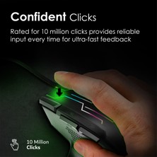 Vertux Kryptonite Siyah - Oyuncu Mouse Üstün Hızlı Performanslı Kablolu 10.000 Dpı LED