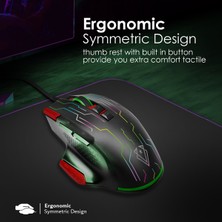 Vertux Kryptonite Kırmızı - Oyuncu Mouse Üstün Hızlı Performanslı Kablolu 10.000 Dpı LED