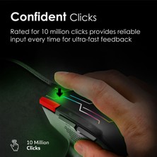 Vertux Kryptonite Kırmızı - Oyuncu Mouse Üstün Hızlı Performanslı Kablolu 10.000 Dpı LED