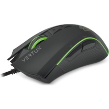 Vertux Rodon Siyah - Oyuncu Mouse Actfast Üstün Performanslı 12.000 Dpı LED