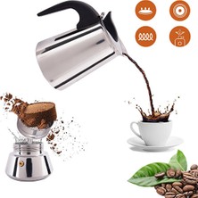 Coffee Hutt Coffeehutt Big Hes-4 Çelik Mokapot 4 Cup