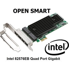 Open Smart OPS01G64NT Quad / 4 Port Intel 82576EB Gigabit Pcı-E X1 Ethernet Kart