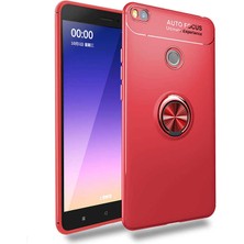 Kvy Xiaomi Mi Max 2 Yüzüklü Manyetik Ravel Kılıf Nano Ekran Koruyucu Full Setkırmızı