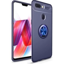 Kvy Xiaomi Mi 8 Lite Yüzüklü Manyetik Ravel Kılıf Nano Ekran Koruyucu Full Setmavi