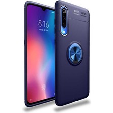 Kvy Samsung Galaxy A50 Yüzüklü Manyetik Ravel Kılıf Nano Ekran Koruyucu Full Setmavi