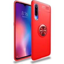 Kvy Samsung Galaxy A50 Yüzüklü Manyetik Ravel Kılıf Nano Ekran Koruyucu Full Setkırmızı