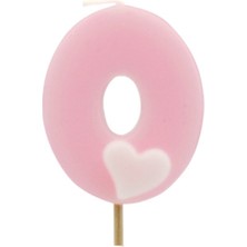 Festivall 0 Yaş Kalpli Pembe Kürdan Mum MM-R101