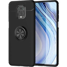Kvy Xiaomi Redmi Note 9s Yüzüklü Manyetik Ravel Kılıf Nano Ekran Koruyucu Full Setsiyah