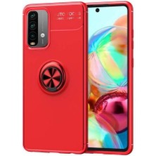 Kvy Xiaomi Redmi Note 9 4g Yüzüklü Manyetik Ravel Kılıf Nano Ekran Koruyucu Full Setkırmızı