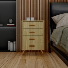 Ünüvar Konsept Emre Dört Çekmeceli Komodin - Meşe