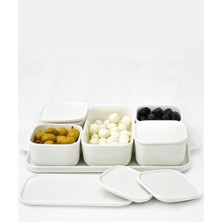 Acar Pure White 6lı Porselen Kapaklı Kahvaltılık