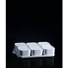 Acar Pure White 6lı Porselen Kapaklı Kahvaltılık