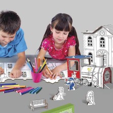 Arnas Toys 5104 Train Station 3D Maket Karton Boyama Tren Garı