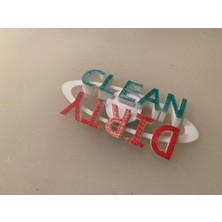 Aeon Store Temiz / Kirli Manyetik Flip Burcu - Bulaşık Yıkama Yemekleri - Çamaşırhane (25X4MM Magnet) Plastik Aparat