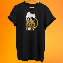Remonz Dont Worry Baskılı %100 Pamuk Oversize T-Shirt Büyük Beden Tişört