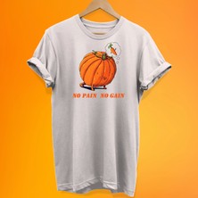 Remonz No Pain No Gain Baskılı %100 Pamuk Oversize T-Shirt Büyük Beden Tişört