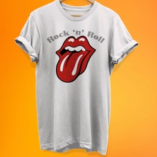 Remonz Rock And Roll Baskılı %100 Pamuk Oversize T-Shirt Büyük Beden Tişört
