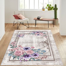 Rovigo Home Dijital Baskı Yıkanabilir Kaymaz Taban Salon Halısı RVG1489