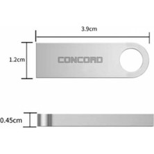 Concord 8 GB Metal Anahtarlıklı USB Flash Bellek Concord Cu-8