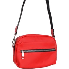 Bagacar 1361 Kırmızı deri Deri Çapraz Omuz Çantası