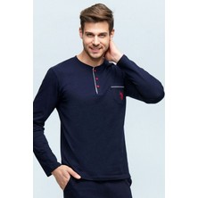 U.S. Polo Assn. 17384 Erkek Lacivert Pijama Takım