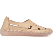 Burç Bej Deri Kadın Günlük Ayakkabı