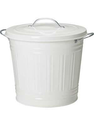 IKEA Knodd Çöp Kutusu  16 Litre, Çelik, Beyaz