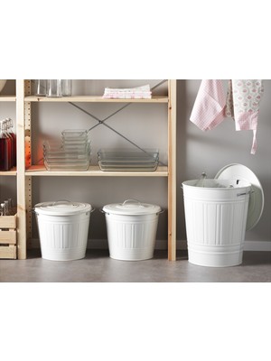 IKEA Knodd Çöp Kutusu  16 Litre, Çelik, Beyaz