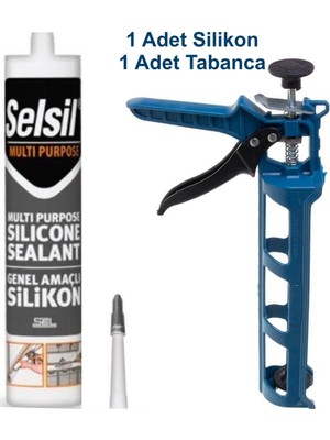 Selsil 280 gr Şeffaf Silikon ve Silikon Tabancası Suya Neme Yüksek Isıya Dayanıklı
