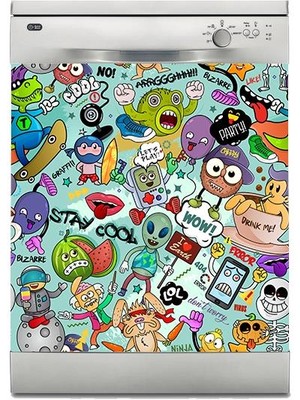 Sticker Art Bulaşık Makinesi Sticker Kaplama Beyaz Eşya Kaplama Stay Cool