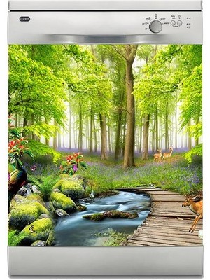 Sticker Art Bulaşık Makinesi Sticker Kaplama Beyaz Eşya Kaplama Yol Ağaç