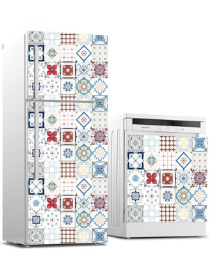 Sticker Art Buzdolabı ve Bulaşık Makinası Beyaz Eşya Sticker Kaplama Fayans Desen