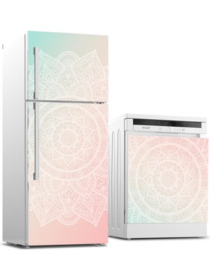 Sticker Art Buzdolabı ve Bulaşık Makinası Beyaz Eşya Sticker Kaplama Mandala