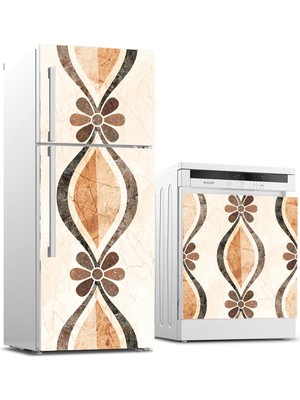 Sticker Art Buzdolabı ve Bulaşık Makinası Beyaz Eşya Sticker Kaplama Rustik Desen