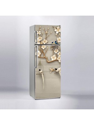 Sticker Art Buzdolabı Sticker Kaplama Dolap Kaplama Etiketi Kuşlar Ağaç