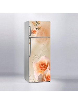 Sticker Art Buzdolabı Sticker Kaplama Dolap Kaplama Etiketi Pembe Gül