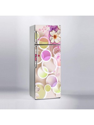 Sticker Art Buzdolabı Sticker Kaplama Dolap Kaplama Etiketi Renkli Yuvarlak