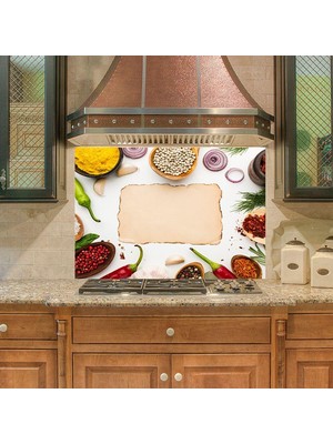 Sticker Art Mutfak Duvar Tezgah Arası Ocak Arkası Sticker Kaplama Biber Soğan