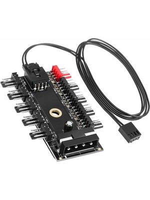 Alkatronik 10LU Fan Kontrol Kartı Fan Çoklayıcı 4pin 3pin Pwm Fan Hub 10PORT